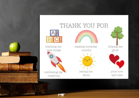 thank you card for teachers