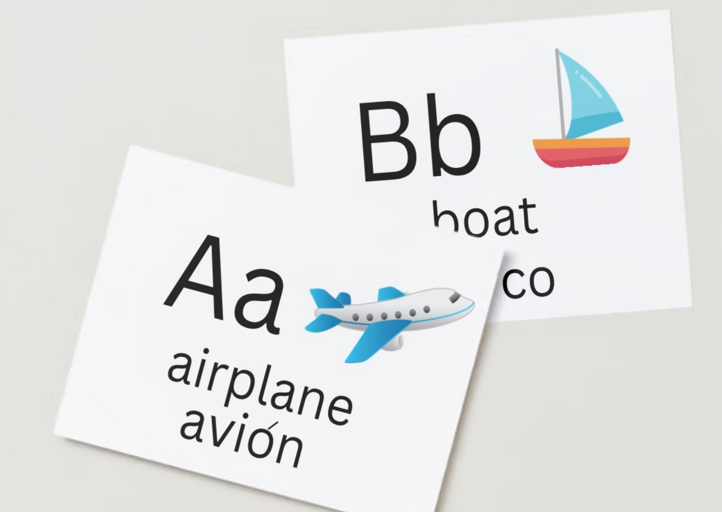 ABC flashcards Spanish and English